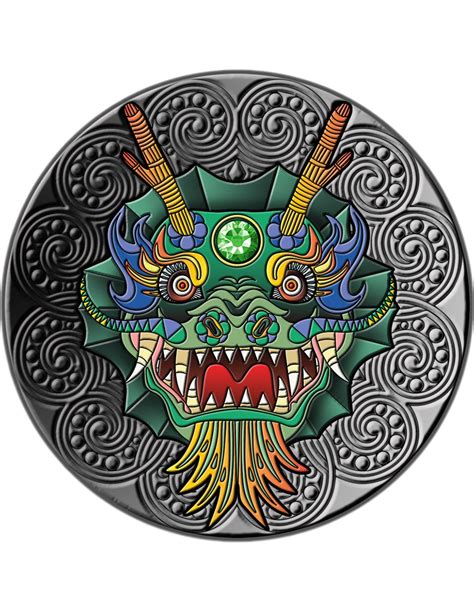 DRAGON Mandala Art 2 Oz Silbermünze 5 Niue 2024