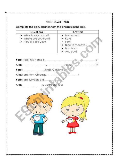 Nice To Meet You Esl Worksheet By Natsukisorali