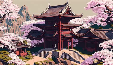 Premium Ai Image Traditional Japanese Architecture House Cherry