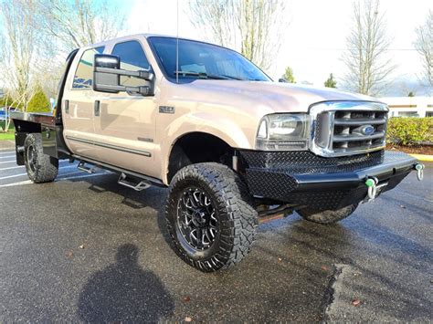 1999 Ford F 350 Super Duty Flat Bed Crew Cab 4x4 7 3l Powerstroke Turbo Diesel 6