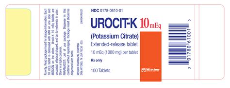 Dailymed Urocit K Potassium Citrate Tablet Extended Release