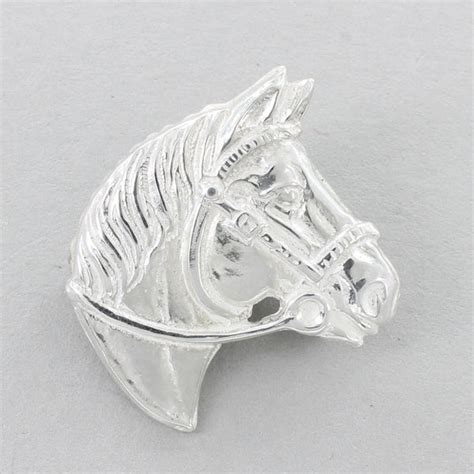 Horse Head Brooch Sterling Silver Equestrian Brooch Gallop Guru