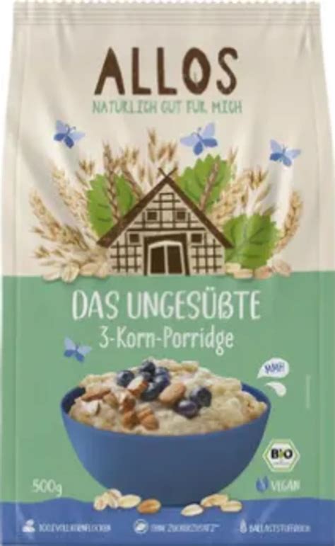 Allos Bio Das Ungesüßte 3 Korn Porridge 500 g Piccantino Onlineshop