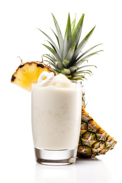 Premium Ai Image Pina Colada Cocktail With Pineapple Isolated Close