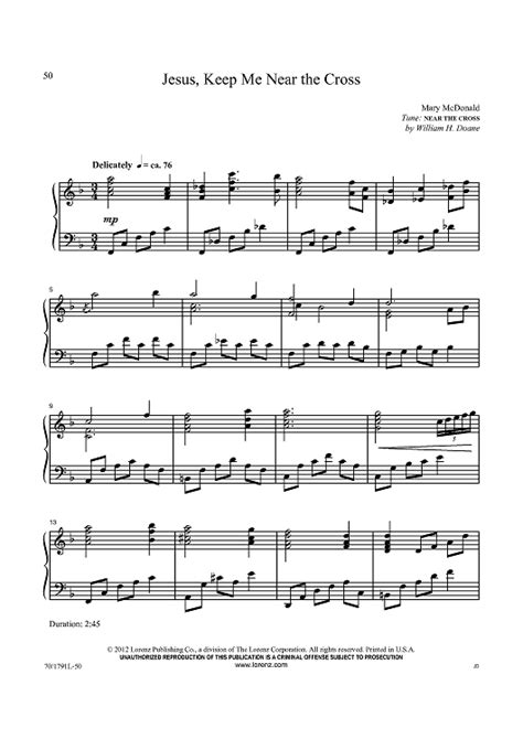 Buy Jesus Keep Me Near The Cross Sheet Music For Piano Solo