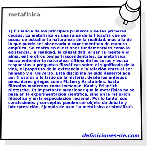 Significado de metafísica