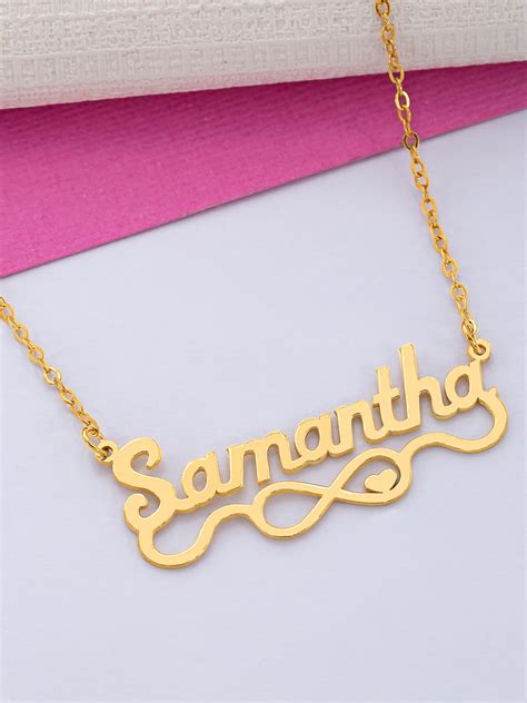 Personalized Script Name Necklace With Infinity On Tail And Heart