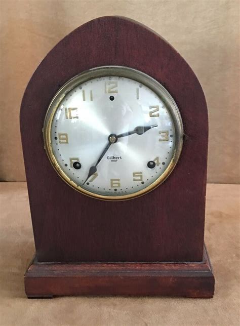 Antique Bedford Beehive Mantle Clock Wm L Gilbert Wooden Vintage Cathedral Co Gilbert Mantle