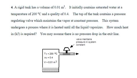 Solved A Rigid Tank Has A Volume Of M It Initially Chegg