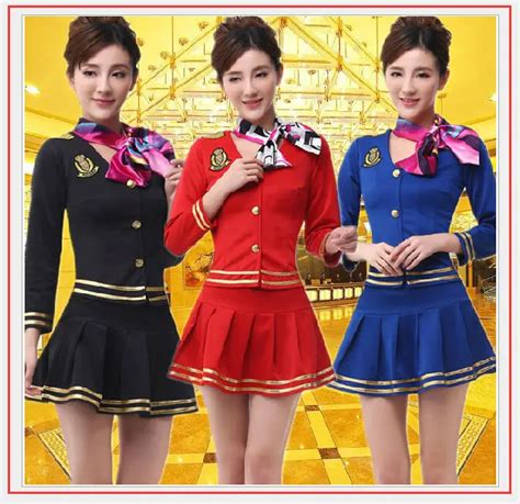 2017 Womans Sexy Uniform Airline Stewardess Halloween Cosplay Costumes