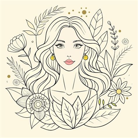 Un Dibujo De Una Mujer Con Flores Y Una Imagen De Una Mujer Con Flores