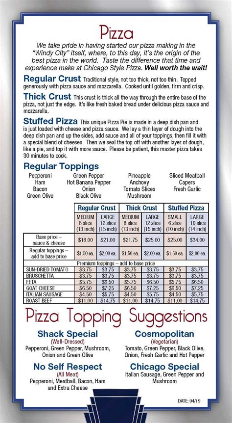 Chicago Style Pizza - Menu - 534 Upper Sherman Ave, Hamilton, ON L8V 3M1 | Tel: (905) 575-8800