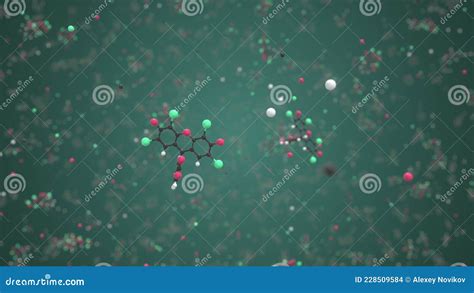 Eosin Molecule Conceptual Molecular Model Chemical Looping 3d Animation Stock Footage Video