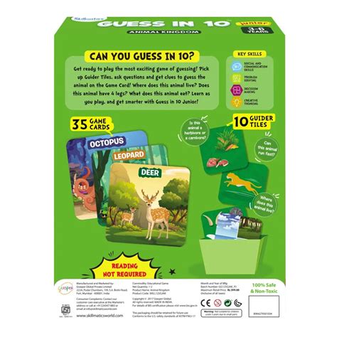 Buy Guess In 10 Junior Animal Kingdom Trivia Game For 3 Year Olds