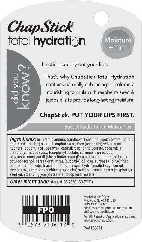 ChapStick Total Hydration Moisture Tint Sunset Nude Lip Balm Oz Tinted Moisturizer Buy