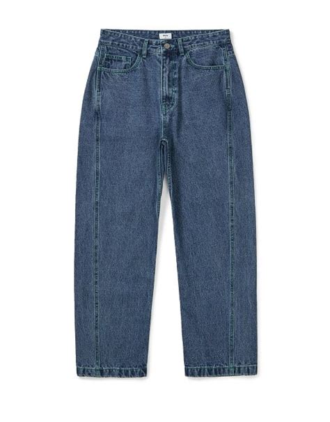 Musinsa Mmlg Mmlg Side Line Denim Pants Blue