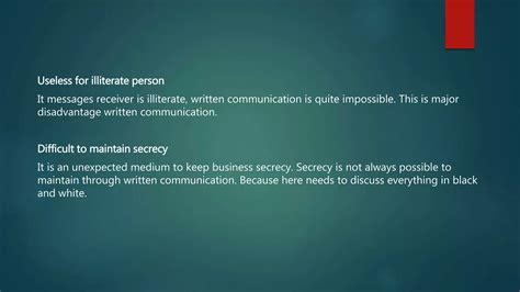 Advantages And Disadvantages Of Written Communication Ppt Free Download