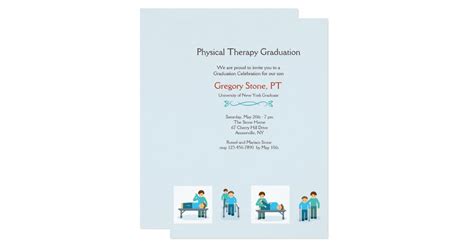 Physical Therapy Graduation Invitation Male Zazzle