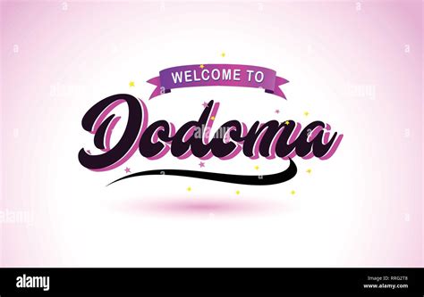 Dodoma Welcome To Creative Text Handwritten Font With Purple Pink Colors Design Vector