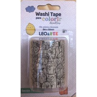 Washi Tape Para Colorir Doodles LeoArte Shopee Brasil