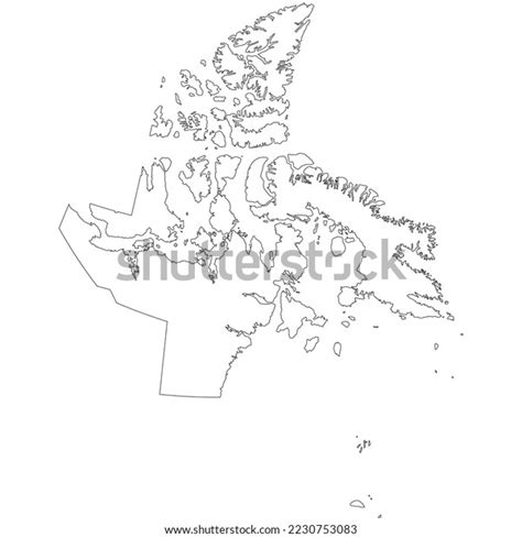 Map Nunavut Territory Canada White Color Stock Vector Royalty Free