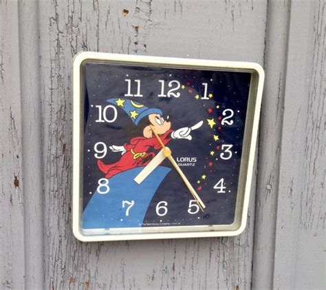 S Wizard Mickey Mouse Wall Clock Retro Mickey Wall Clock Etsy