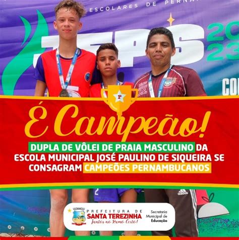 Dupla de praia masculina de Santa Terezinha é campeão nos Jogos