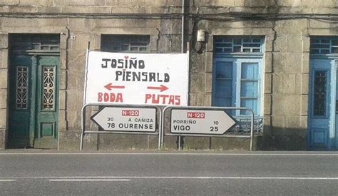 En dirección Ourense la boda En dirección Vigo p La pancarta