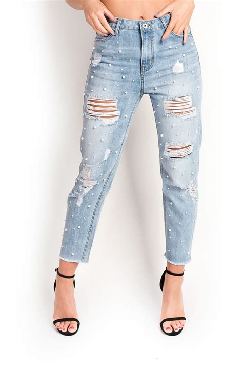 Tillie Distressed Denim Jeans Baggy Ripped Jeans Ikrush