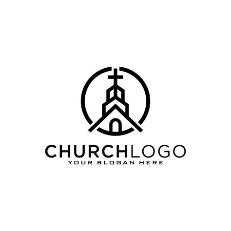 Church Logo Christian Symbols The Cross Of Jesus The Fire Of The Holy Spirit And The Dove