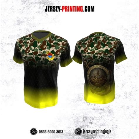 Jersey Militer Tentara TNI AD Angkatan Darat Hitam Kuning Putih Coklat