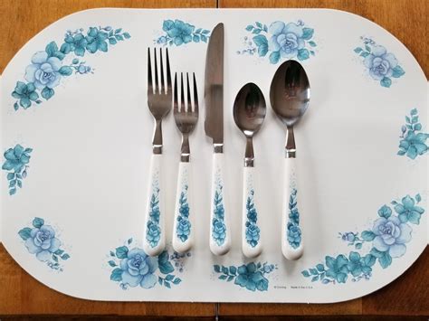 Corelle Blue Velvet Piece Flatware Set Service For Blue Velvet