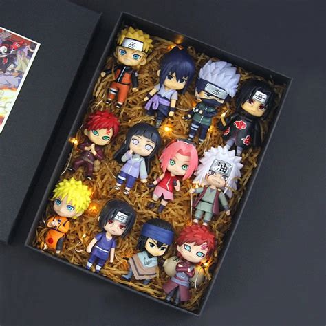 Mini Figurines Naruto 7 8cm En Pvc 12 Pièces lot Kawaii Sasuke