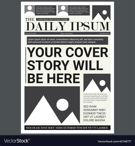 Newspaper layout or tabloid front page design Vector Image