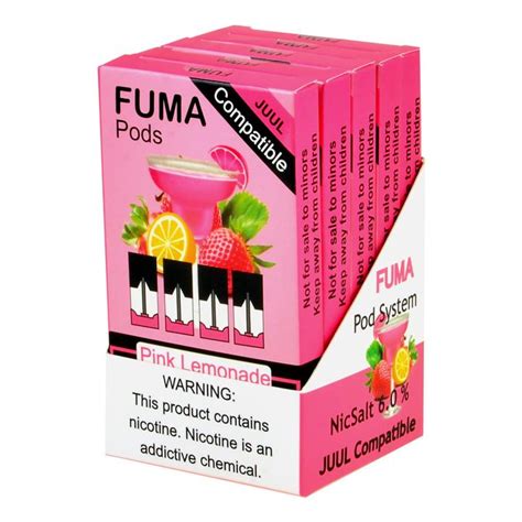 Fuma Pink Lemonade 4 Pods Ziip Pods In Stock Compatible Juul Low