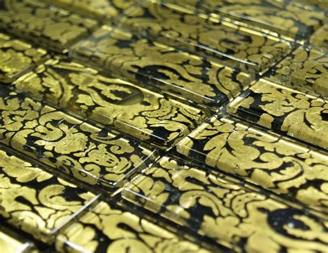 Luxury Italian Aria Mosaic Tiles In Gold Murano Glass Aria Murano