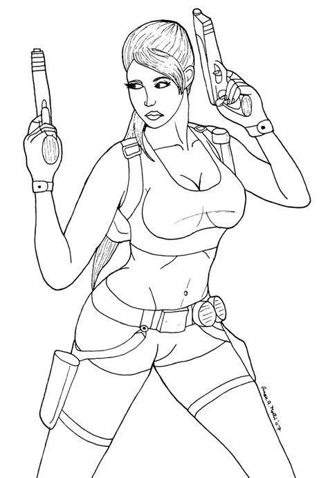 Desenhos Da Lara Croft Para Colorir