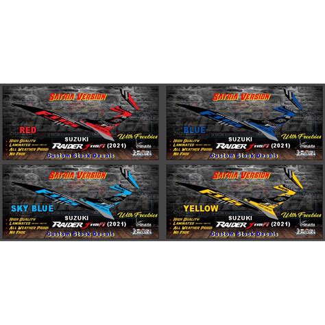 Suzuki Raider J Fi Satria Version Custom Stock Decals