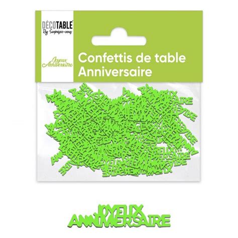 Confettis De Table En Papier Joyeux Anniversaire Vert