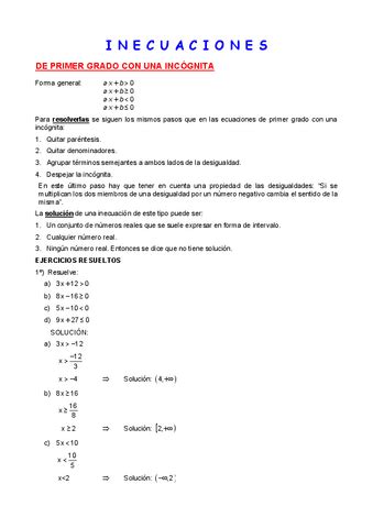 Apuntes Y Ejercicios Resueltos Inecuaciones Pdf