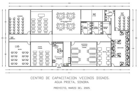 Community training center architecture layout plan details dwg file ...