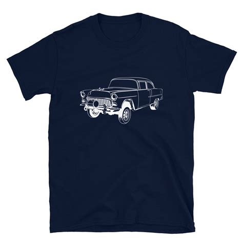 55 Chevy Hot Rod Gasser Race Car Tri Five Short Sleeve Unisex T Shirt 1955 Chevy T For Dad