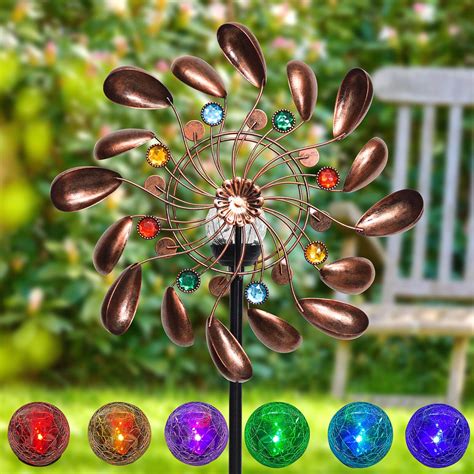 Alladinbox Solar Wind Spinner Aif In Bronze Metal With Led Changing