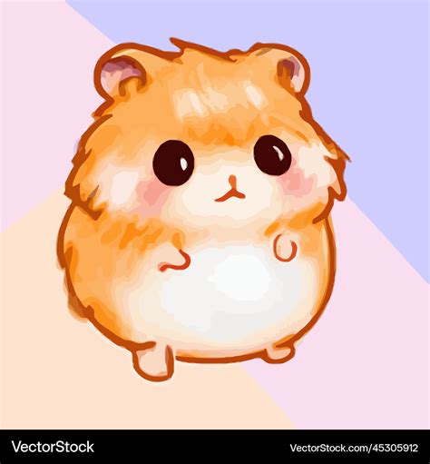 Cute hamster kawaii chibi drawing style Royalty Free Vector