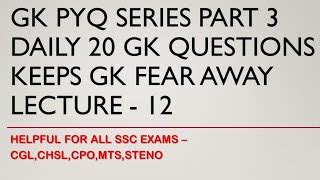 Gk Pyq Series Part Lecture Parmar Ssc Doovi