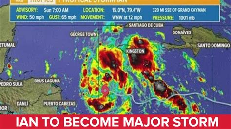 Sunday Morning Tropical Storm Ian Update Ian To Be Hurricane Monday