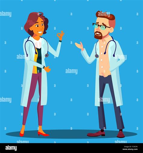 Character Cardiologist Doctor Man And Woman Vector Stock Vector Image