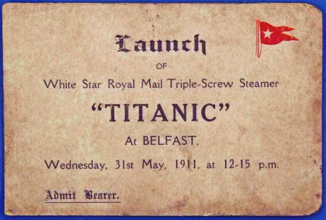 Titanic Launch Ticket