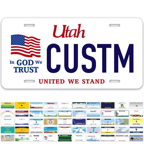 Custom Utah License Plate Personalized License Plates For Car 6x12 Inch Rust Free