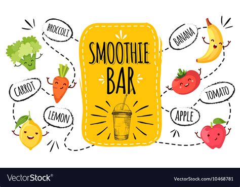 Healthy menu smoothie bar Royalty Free Vector Image